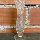 Vintage 1970s Cut Crystal Bohemian Vase #C866