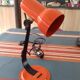 Desk lamp metal orange 70' vinatge indus