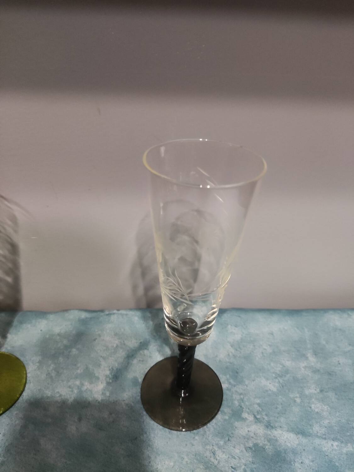 Four vintage stemmed glasses