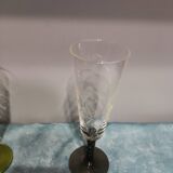 Four vintage stemmed glasses