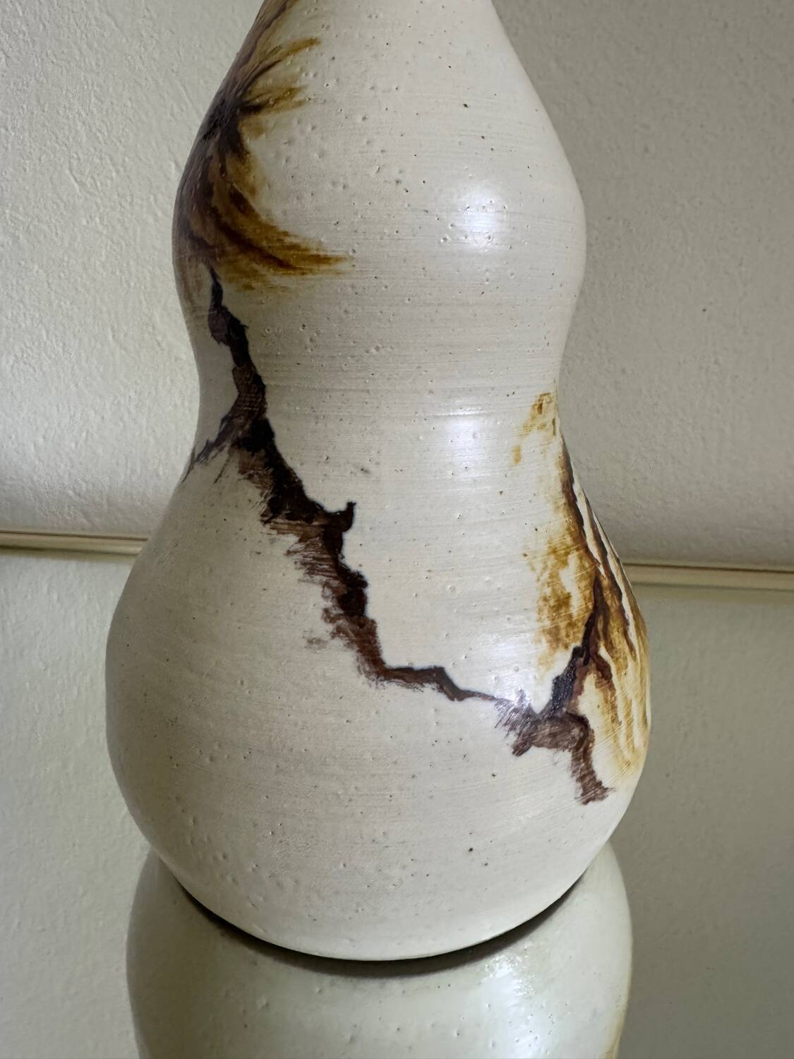 Chouzet stoneware double gourd vase from the 70s