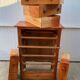 Meuble de métier de rangement commode haute en bois blanc 1950