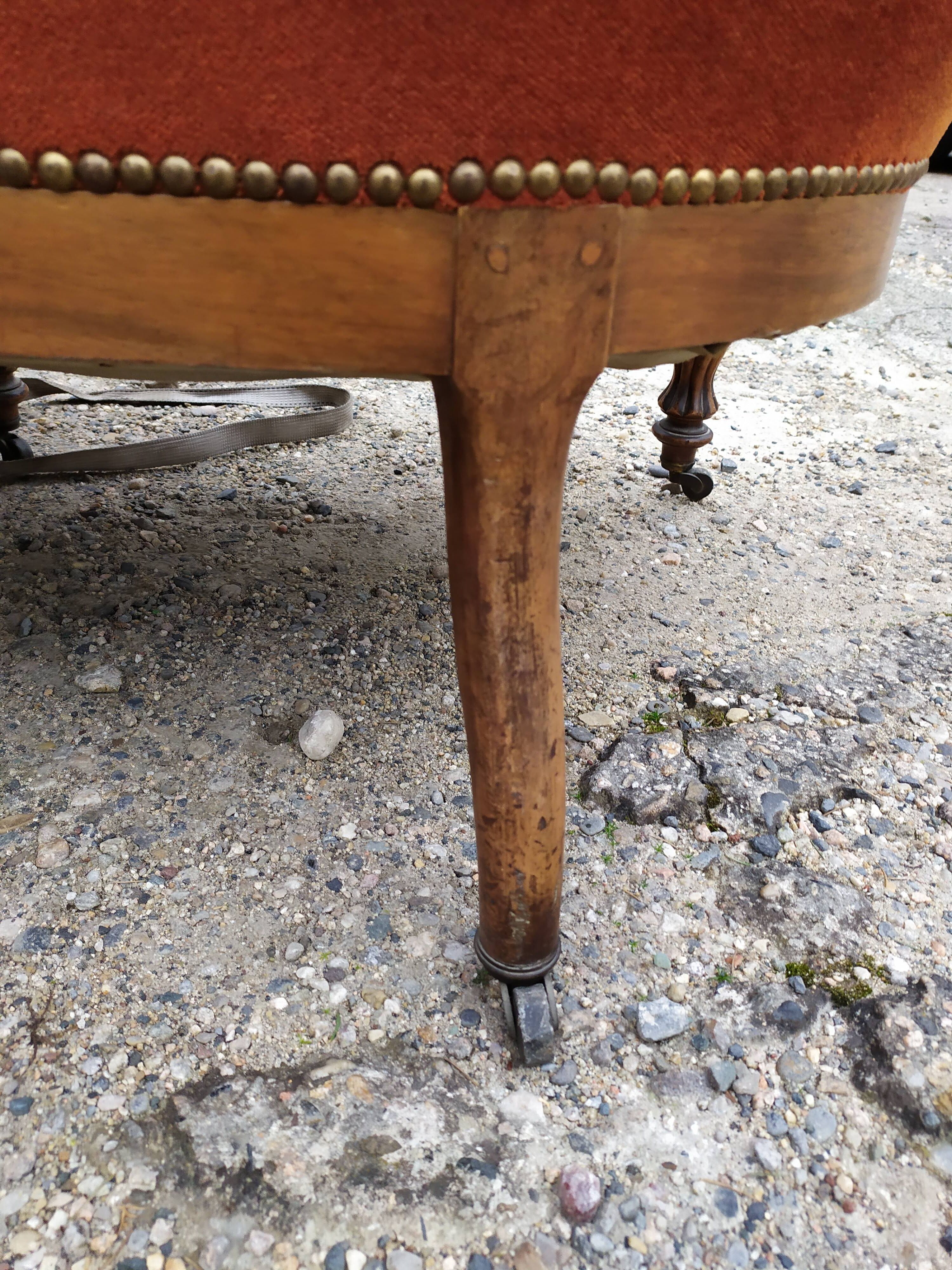 Louis Philippe style velvet bench