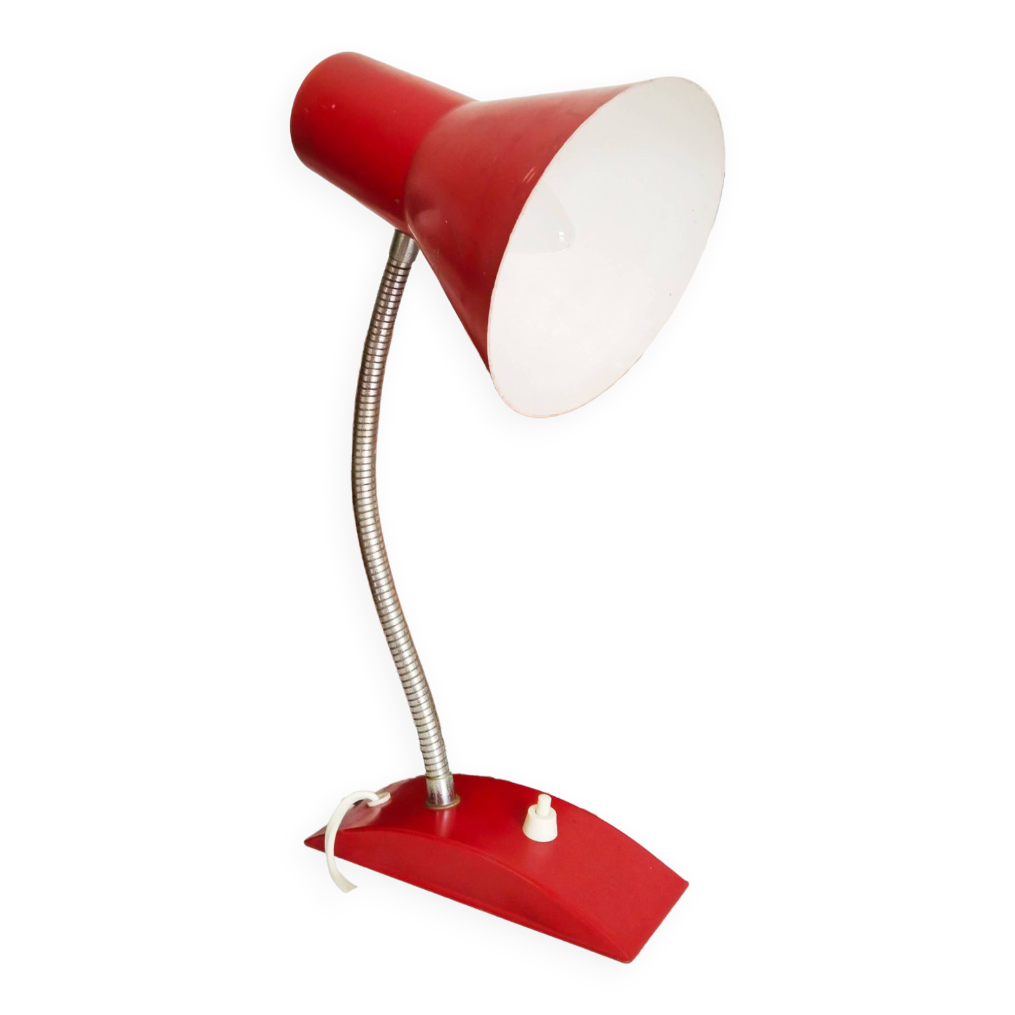 Red and gold cocotte lamp, flexible, 1950s