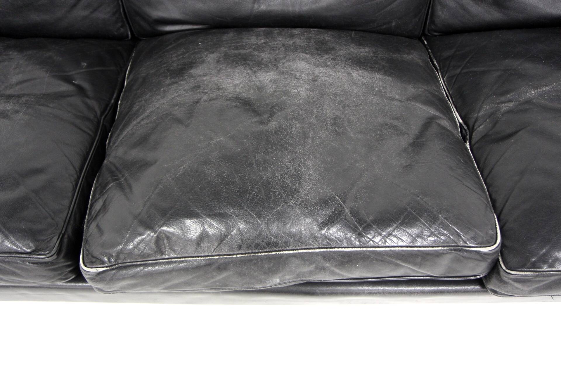 Scandinavian 3-seater leather sofa, Ulferts, Sweden, 1960