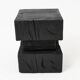 Ebonized solid wood sculptural stool / side table, Logniture