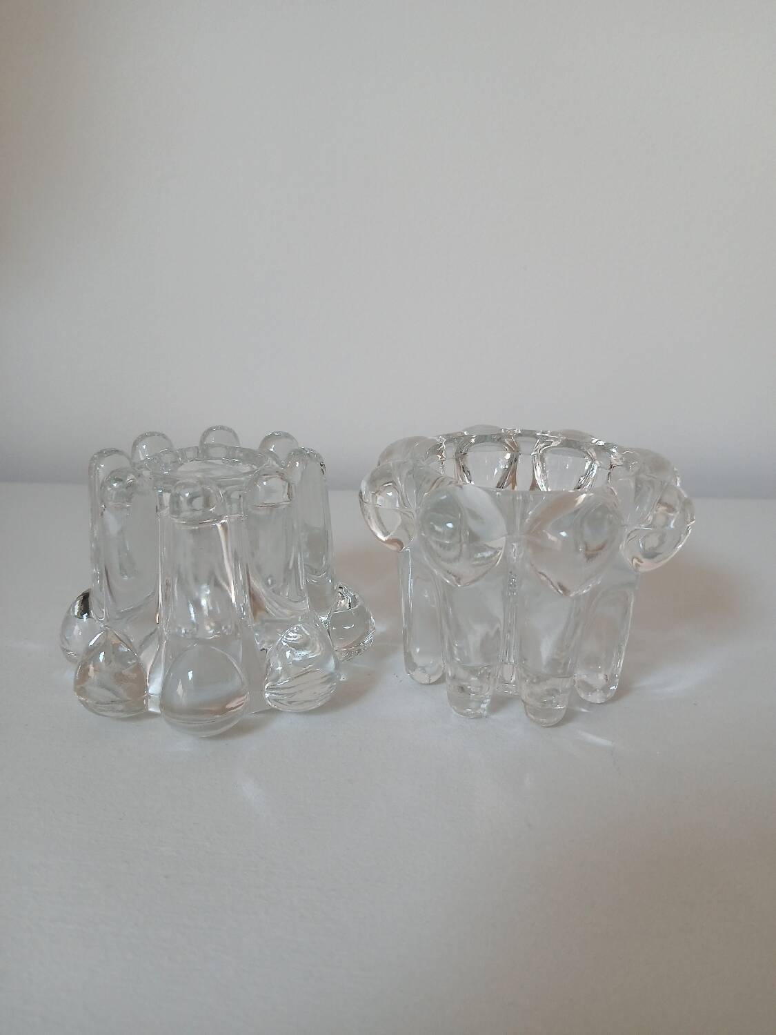 Set of 2 glass candle holders, Reims