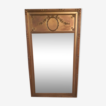 Miroir trumeau bois doré Napoléon III 144 X 84 cm