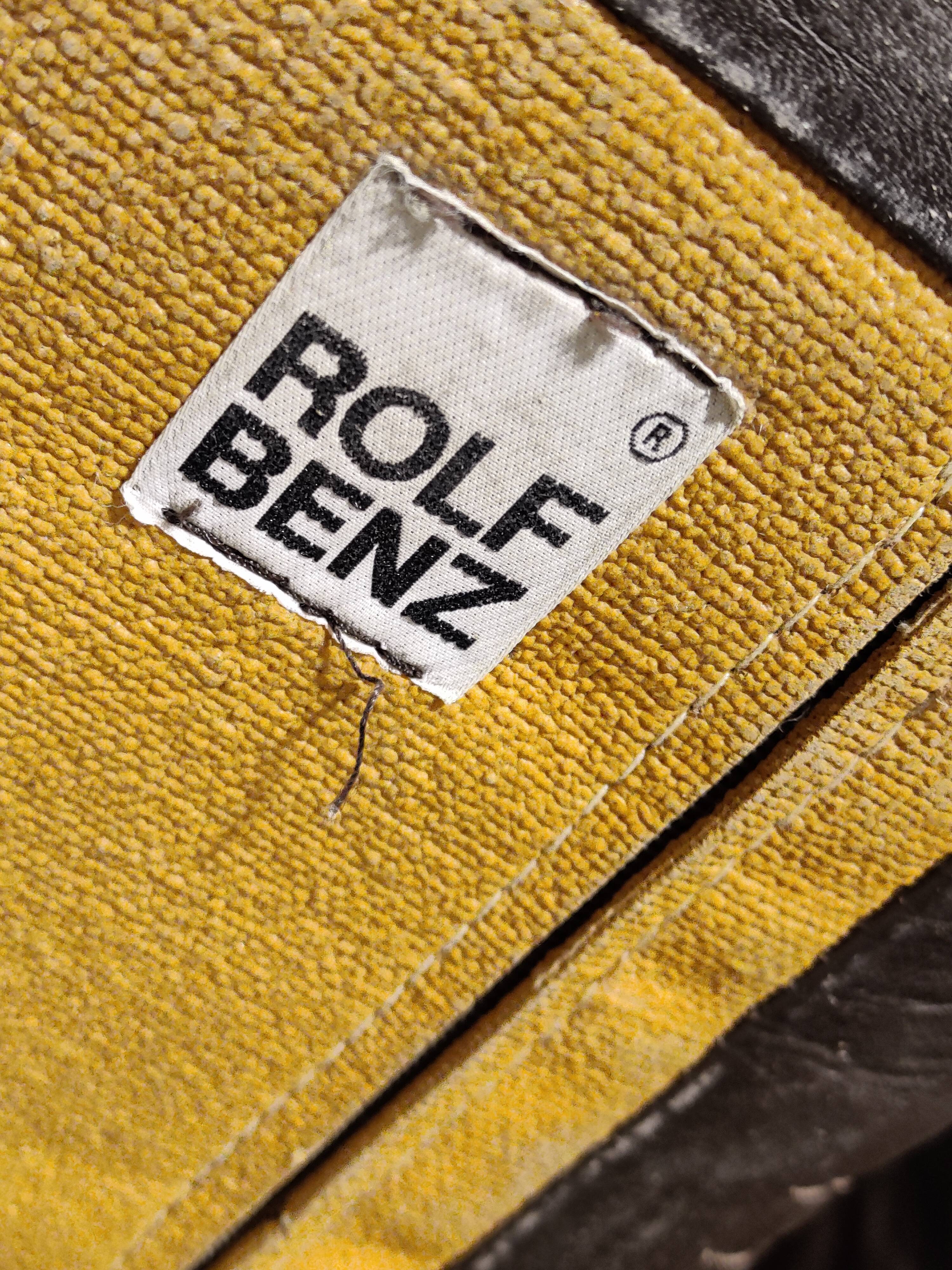 Vintage modular leather sofa by Rolf Benz 1970s