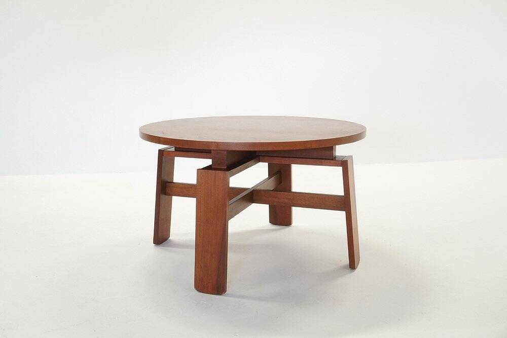 Vintage Italian Round Dining Table by Silvio Coppola for Bernini, 1970s