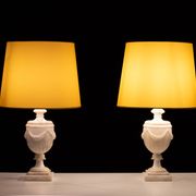 pair Classical Greek Alabaster Table lamps 1950s Italy