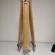 Raw / stripped wooden tripod, vintage industrial lamp base