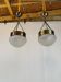 pair of brass and glass pendants - Sweden 1950s