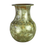 Vase à cristallisation dorée complète, haute silhouette - Montgolfier - années 80
