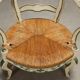 Antique baroque-style armchairs in lacquered wood from the 19th century.