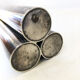 Silver metal candle holder 70s
