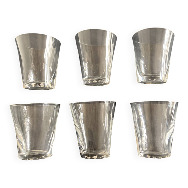 Set de 6 verres Lalique modernistes 1960 Kent gobelets en cristal
