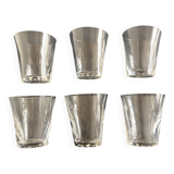 Set of 6 Lalique modernist glasses 1960 Kent crystal tumblers.