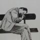 Arja Van Den Bergh. The nap on the bench. Signed and numbered.