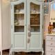 Vintage display case in Caiman green