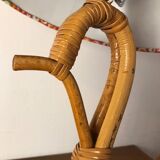 Lampe rotin forme cygne vintage