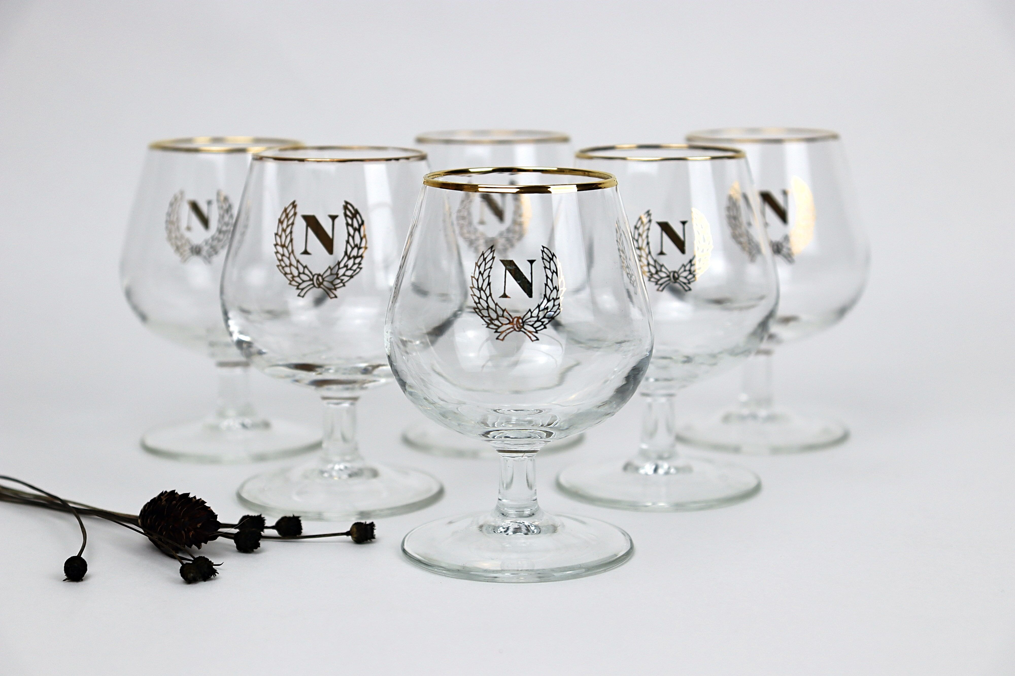 6 glasses of cognac "N"