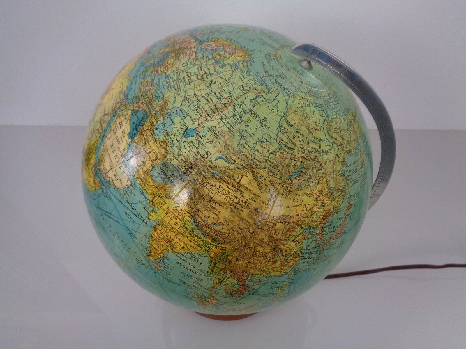 Vintage Illuminated Duo Glass Globe by Paul Oestergaard for Columbus, Germany, 1950s