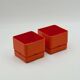 Set of 2 Orange Plastic Planters by Vastill, Italy, 1970s