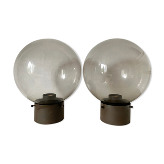 Vintage smoked glass globe ceiling lights
