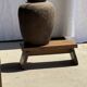 Small low bench in old teak from Indonesia H16 L39