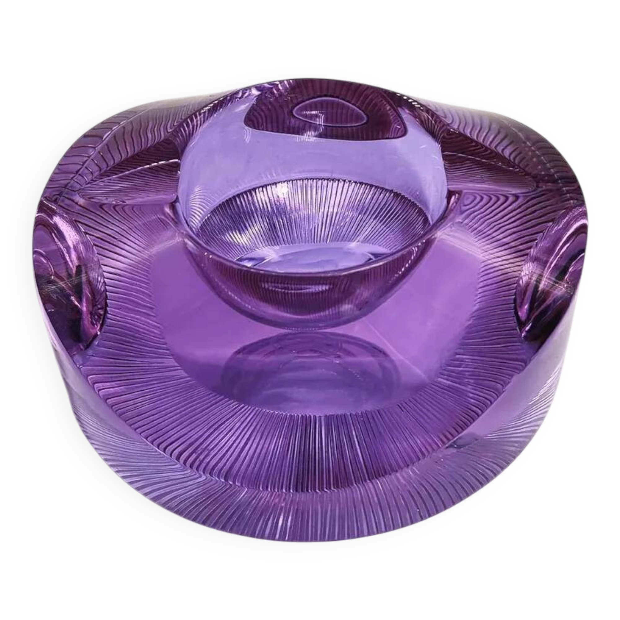 Rare Purple Glass Ashtray - Moser 1960s