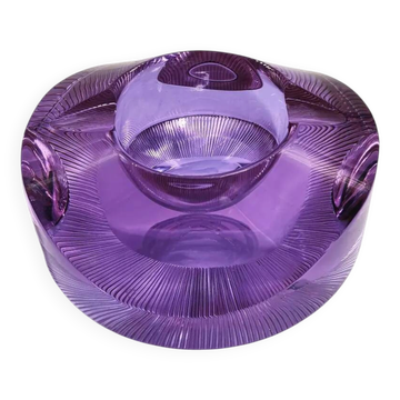Rare Purple Glass Ashtray - Moser 1960s