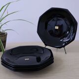 6 "Octime" black Arcoroc soup plates