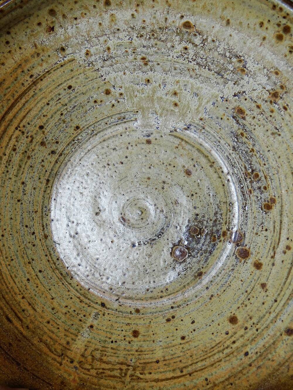 Large vintage Puisaye stoneware fruit bowl attributed to Jean-Pierre Prudhomme