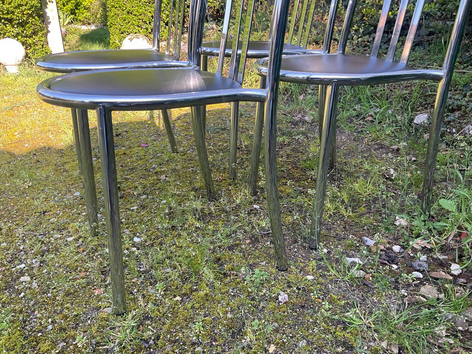Set of 4 chrome chairs by Robert Mallet Stevens