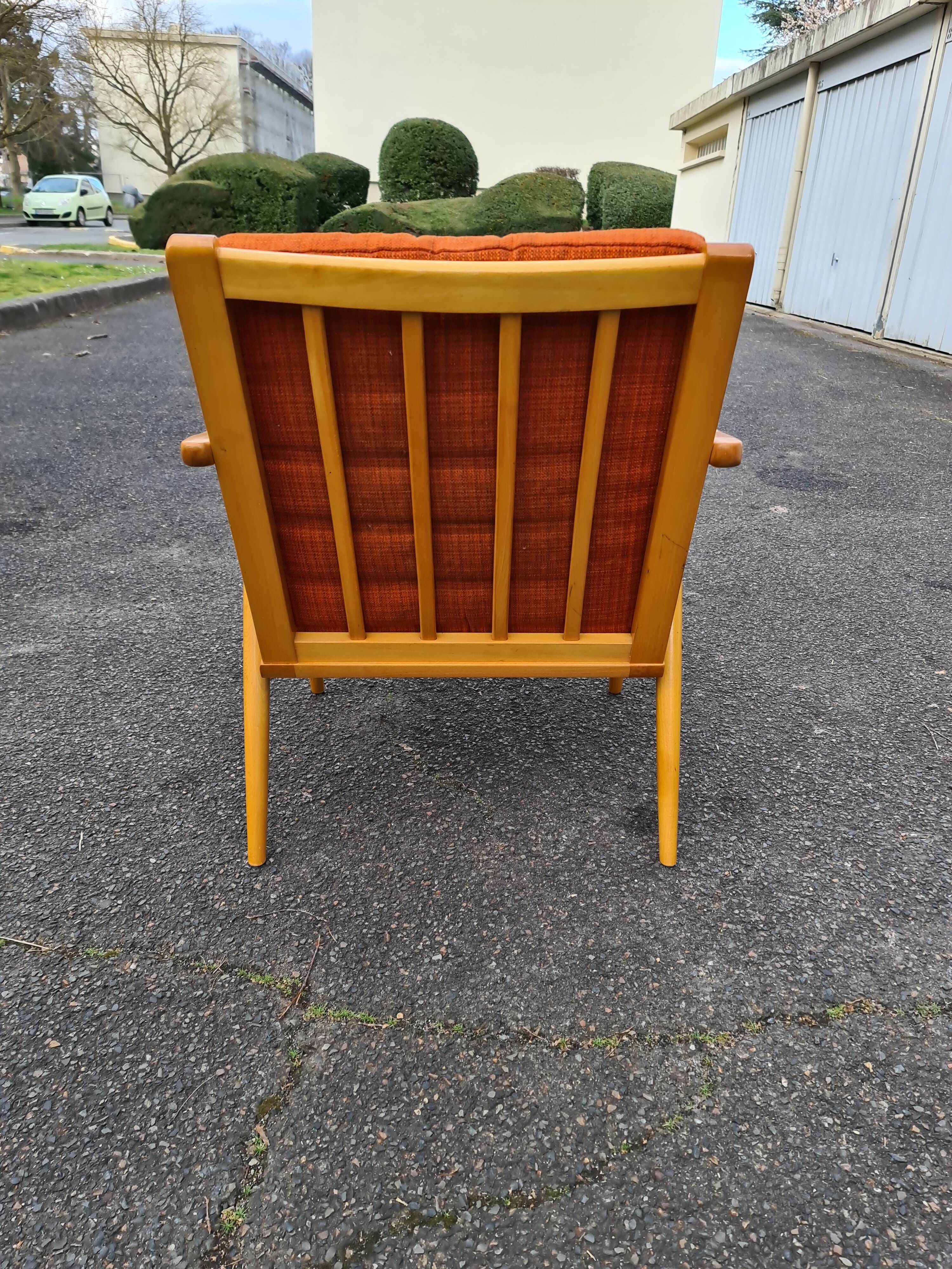 Fauteuil scandinave "Boomerang" Thonet 1950/60