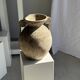 Large cream vase with double spiral handles in antique style, made of terracotta, H42 D3.