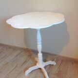 White side table in painted wood and decorated top