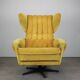 Mid-century style swivel wingback chair from the 1960s, Czechoslovakia