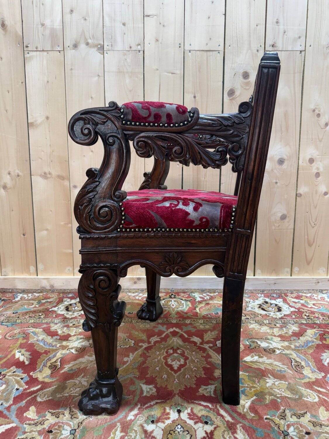 Trône d'évêque – Style Renaissance / Louis XIII – Bois sculpté – XIXe