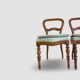 Antique Victorian era ballon back chairs and stool