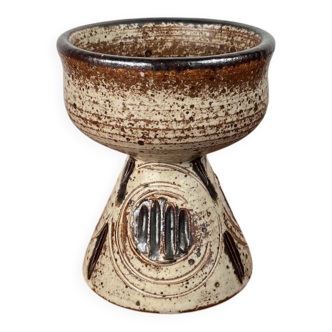 Mid-century modern Danish studio pottery candlestick by Tingkeramik, 1960s