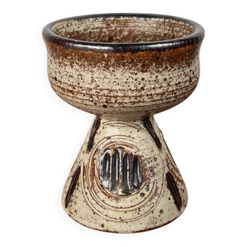 Bougeoir de poterie de studio danoise moderne du milieu du siècle de Tingkeramik, 1960s