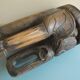elephant stool plant holder vintage African art 50s
