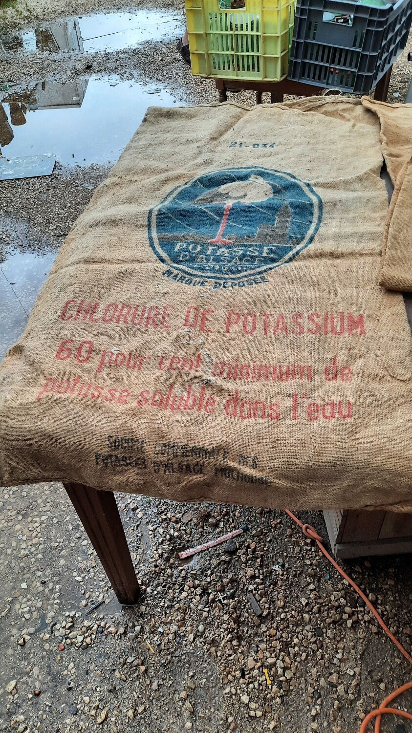 9 potash burlap bag from alsace