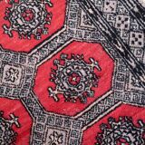 Handmade vintage Uzbek Bukhara rug 84cm x 127cm 1970s