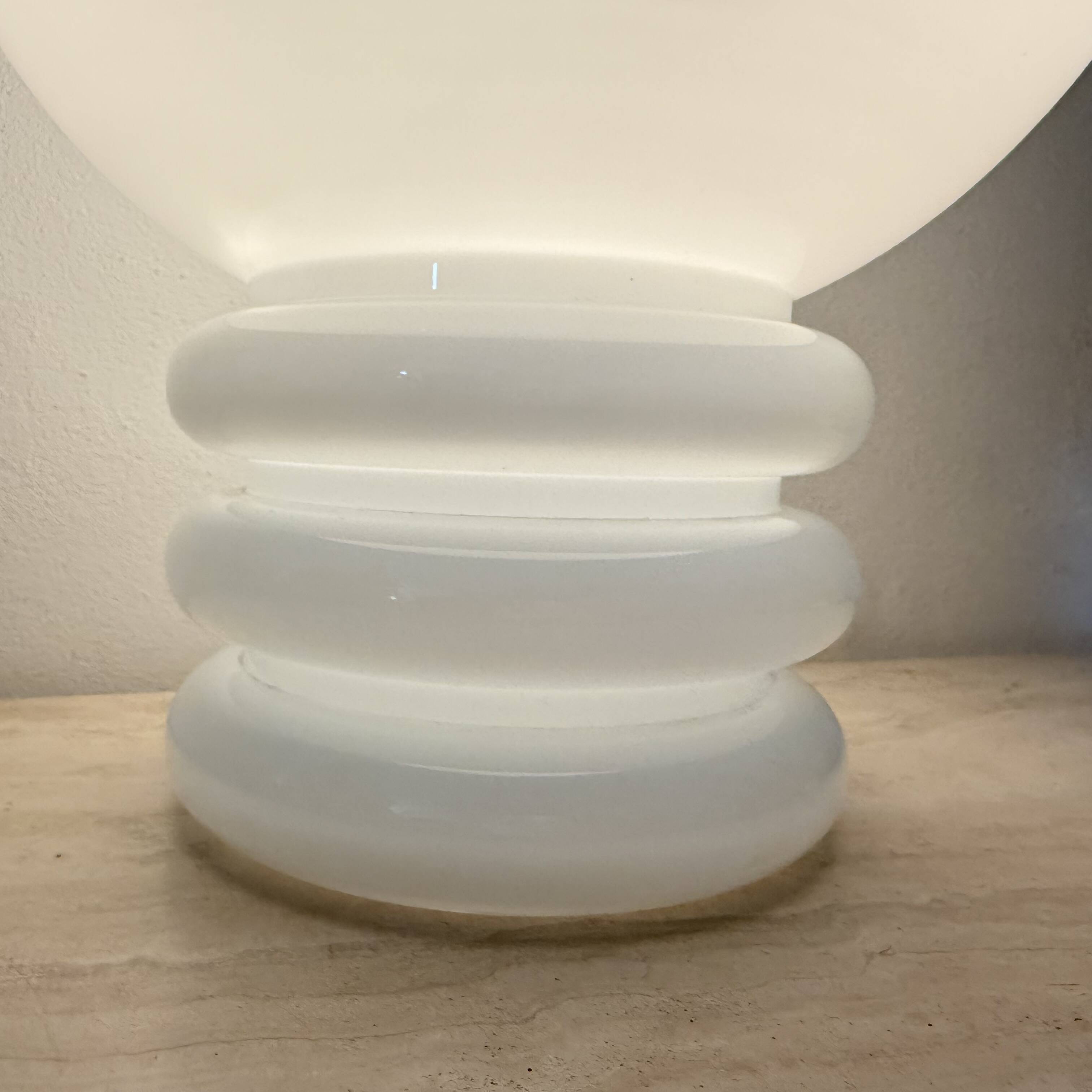Limburg glashütte milk glass table lamp , 1970s