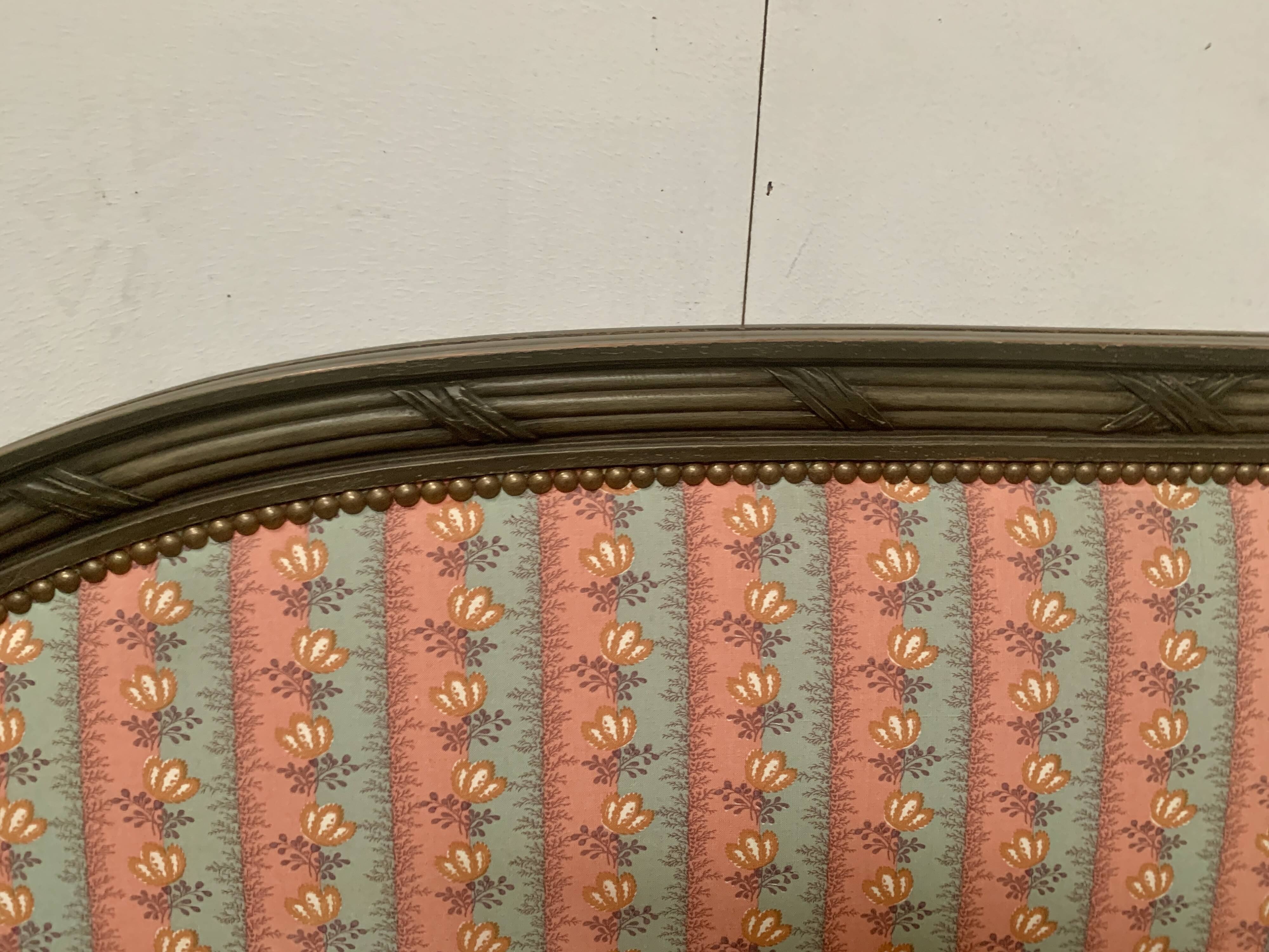 Louis XVI style bed in patinated beech, 20th century