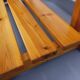 Table basse vintage en pin et verre fumé des années 70 80