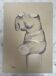 Signed drawing, charcoal study of a plaster bust of a woman from the studio.
